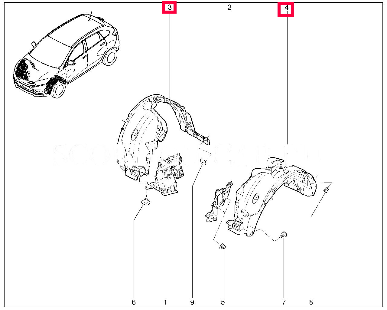 Купить Щитки передних колес (подкрылки) для Lada XRAY по цене 1964 рублей.